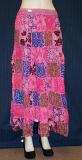 Stylish Pink Blue Printed Crepe Full Skirt